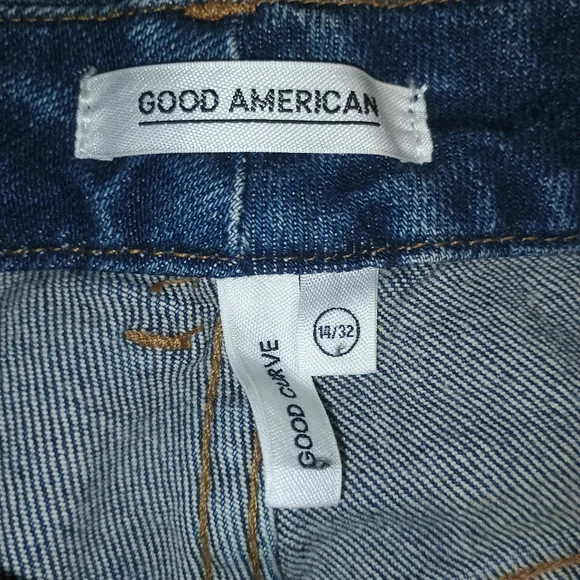 Good American Women's Classic Blue Straight Leg Jeans - Picture 4 of 6